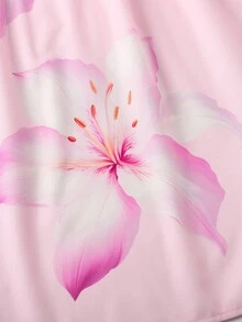 SHEIN Tween Girl Loose Casual Sleeveless Floral Print Midi Dress - Pink - View 3