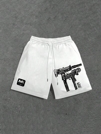 Manfinity Shorts Casual Estampada Masculina
