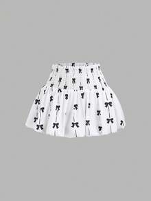 Pariaura Chân váy phồng nữ thanh lịch in nơ, kiểu dáng tối giản, phù hợp cho kỳ nghỉ, lễ hội âm nhạc, tiệc tùng, hẹn hò thường ngày và các dịp khác. - trắng - Xem 3