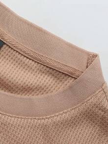 Manfinity Homme Loose Fit Men's Solid Drop Shoulder T-Shirt - Khaki - View 3