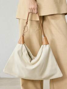 MOTF LADIES SHOULDER BAG, CASUAL VACATION HANDBAG. - Beige - View 9