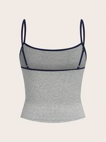 SHEIN EZwear 女士印花撞色休闲性感吊带背心，适合夏季穿着 - 彩色 - 查看 3