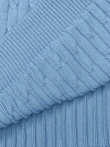 Manfinity Homme Áo thun nam tay ngắn dệt kim màu trơn, kiểu dáng thường ngày, thích hợp cho mùa hè. - Màu xanh lam - Xem 6