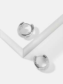 MOTF PREMIUM SILVER ZIRCONIUM U TEMPERAMENT EARRINGS - Silver - View 6
