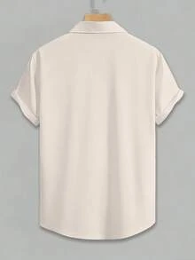 Manfinity RSRT 男士度假休闲短袖衬衫，波西米亚印花短袖衬衫，几何印花男士短袖衬衫 - 彩色 - 查看 4