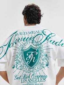 TOKVUE 男士时尚个性化标语印花T恤 - 白色 - 查看 3