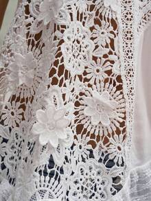 Bohemela 女士蕾丝宽松背心，适合春夏穿着 - 白色 - 查看 8