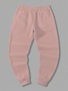 Manfinity Homme Men's Casual Sports Printed Drawstring Sweatpants - Pink - View 2
