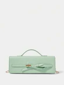 SHECARRY Women Solid Color Simple Tote Bag, Casual Daily Use Handbag, Red Purse Valentines - Olive Green - View 3