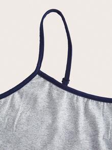 SHEIN EZwear 女士印花撞色休闲性感吊带背心，适合夏季穿着 - 彩色 - 查看 4