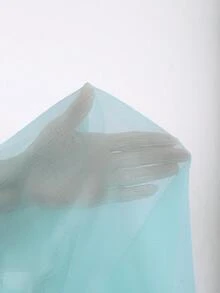 GlowEve 女士V领荷叶边下摆优雅衬衫，夏季 - 薄荷藍 - 查看 6