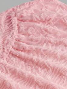 Firerie Kids Tween Girls' Casual Elegant Off-Shoulder Lace Blouse - Pink - View 3