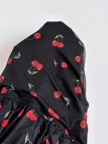 Soleia Đầm slip lưới họa tiết hoa xanh trắng dành cho nữ, thích hợp cho kỳ nghỉ hè. - màu đen - Xem 7