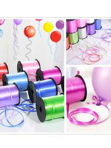 1 Gulungan Pita Keriting Metalik Warna Solid, Digunakan untuk Kerajinan Tangan, Hadiah, dan Dekorasi - Pita Balon Keriting 100 Yard, Digunakan untuk Pernikahan, Ulang Tahun, dll! - warna-warni - View 4