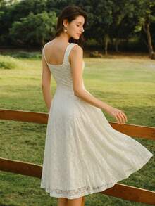 Vintamour Đầm nữ cổ điển thanh lịch, họa tiết hoa nhí, chất liệu jacquard dệt kim, ren, cổ vuông, đầm dự tiệc thường ngày, đầm hè cho nữ, trang phục hè cho nữ, đầm xuân cho nữ, đầm lễ Phục sinh cho nữ, trang phục lễ Phục sinh cho nữ, trang phục lễ hội cho nữ, đầm thanh lịch dự tiệc, đầm dự tiệc sang trọng, đầm dự tiệc cho nữ, trang phục dự tiệc, đầm dự đám cưới cho nữ, đầm dự tiệc cưới, đầm tốt nghiệp cho nữ, đầm thanh lịch cho nữ, đầm ren trắng cho nữ, đầm Zanzea cho nữ. - Màu be - Xem 7