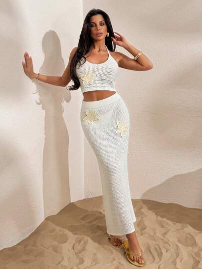 SHEIN Abito copricostume mini con taglio e aperture, per spiaggia