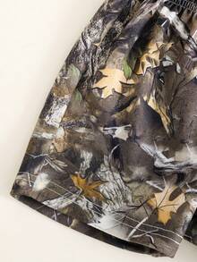 SHEIN 2pcs/Set Toddler Boys' Casual Dinosaur Print Hooded Knit Vest T-Shirt And Camouflage Shorts Set, Spring/Summer Baby Boy Clothes, Outfits, Streetwear - Black - View 8