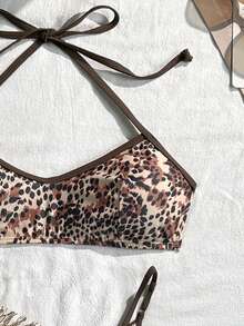 Bonvoyette Áo tắm hai dây họa tiết da báo dành cho nữ, bộ bikini gợi cảm thời trang tôn lên đường cong cơ thể. - Nhiều màu - Xem 5