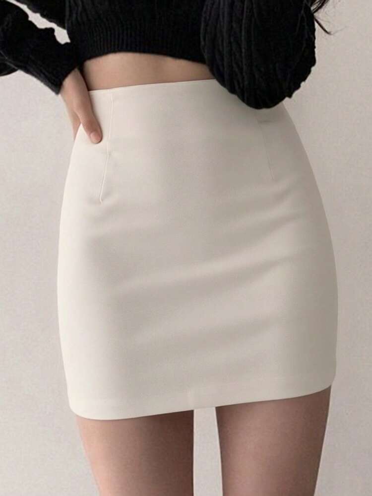 Women's Solid Color Bodycon Pencil Skirt