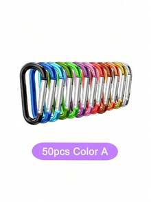 5/10/30/50个装登山扣钥匙圈散装弹簧钩钥匙链夹铝制D形环小登山扣，适用于背包旅行、露营、徒步旅行 - 彩色 - 查看 21