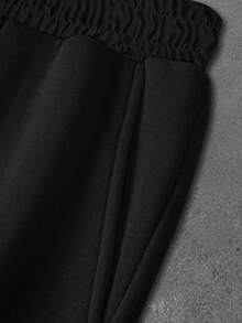 Manfinity EMRG Plus Size Men's Casual Printed Sweatpants - Black - View 5