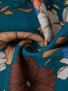 Ellevyn Women Floral Print Jacket Dress, 2 In 1 - Dark Green - View 4