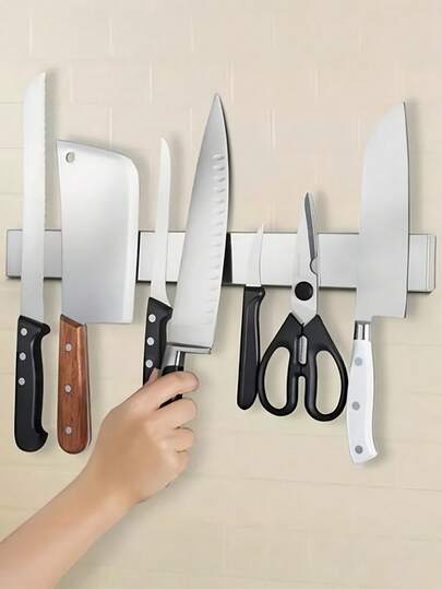 11/15/19英寸不锈钢刀架条形收纳架强磁性刀架壁挂式厨房吧台收纳厨房配件