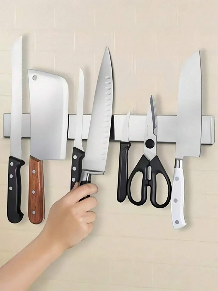 11/15/19in Stainless Steel Knife Stand Strip Organizer Strong Magnetic Knife Holder Wall Mount Kitchen Bar Storage Kitchen Accessories