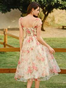 Vintamour Đầm nữ cổ điển thanh lịch, đầm organza in hoa, đầm dài dự tiệc thường ngày, đầm hè cho nữ, trang phục hè cho nữ, đầm xuân cho nữ, đầm lễ Phục sinh cho nữ, trang phục lễ Phục sinh cho nữ, trang phục lễ hội cho nữ, đầm thanh lịch dự tiệc, đầm dự tiệc sang trọng, đầm dự tiệc cho nữ, trang phục dự tiệc, đầm dự đám cưới cho nữ, đầm dự tiệc cưới, đầm tốt nghiệp cho nữ, đầm thanh lịch cho nữ, đầm hoa cho nữ. - Màu be - Xem 6