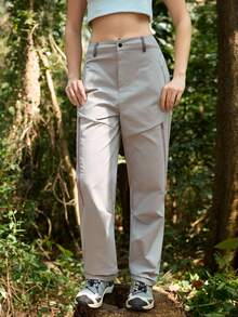 In My Nature Women's Contrast Color Zipper Pocket Casual Outdoor Pants Hiking Pants For Women Walking Trousers For Women Outdoor Outfit For Women - Light Grey - View 2