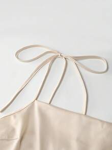 Franclia Đầm mini ôm sát gợi cảm bằng satin màu sâm panh dành cho nữ. - Rượu sâm banh - Xem 5