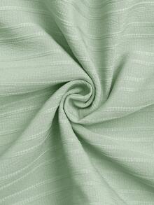 Pantalones sueltos con botones y rayas verticales texturizadas para niñas preadolescentes - Verde - Ver 5