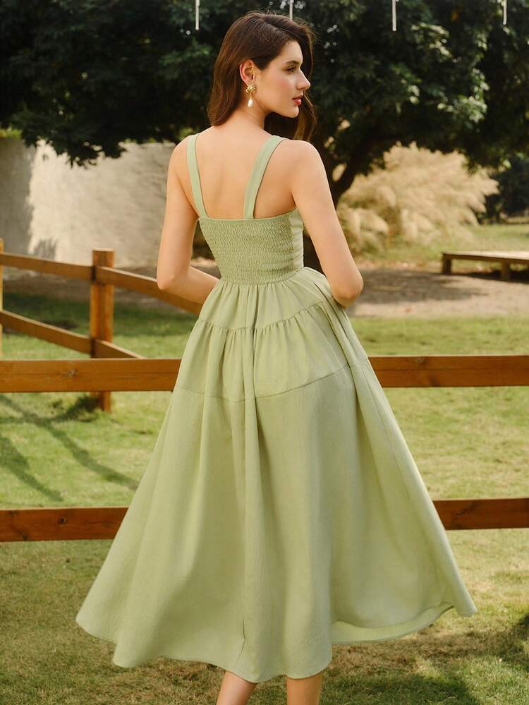SHEIN DECDS فستان نسائي أنيق عتيق مع جيوب وياقة على شكل قلب، فستان كاجوال لحفلات العطلات الصيفية، فساتين صيفية للنساء، ملابس صيفية للنساء، فستان ربيعي للنساء، ملابس مهرجان للنساء، فساتين مهرجان، فستان عيد الفصح للنساء، فساتين أنيقة للحفلات، فستان حفلة طويل أنيق، فستان لضيف الزفاف للنساء، فستان تخرج للنساء، فساتين أنيقة للنساء، ملابس عطلة للنساء، فساتين عطلة، فساتين عطلة، فستان أنيق بطراز ريفي للنساء، فستان أخضر - أخضر - مشاهدة 8