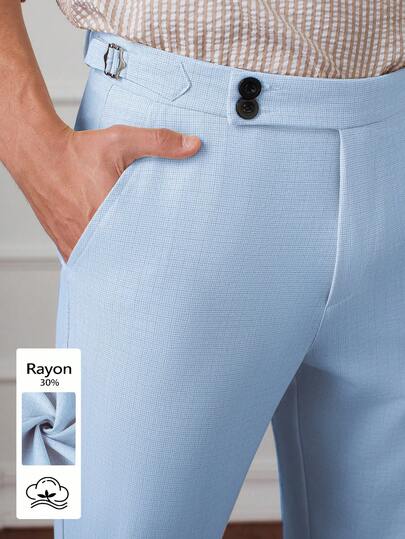 Manfinity Mode 男士蓝色正式商务西装裤