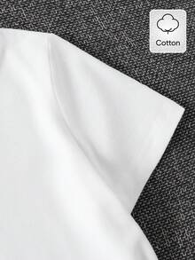 男婴可爱小熊印花短袖T恤，夏季 - 白色 - 查看 7