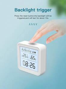 Teckwe 涂鸦 Wi-Fi 温湿度传感器 | 温湿度计，支持 App 远程控制，兼容 SmartLife，集成 Alexa 语音助手，智能家居背光，桌面级 ABS 材质（客户需自行准备三节 AAA 干电池。） - 多色 - 查看 2