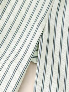 Teen Boys Casual Striped Shirt & Shorts 2 Pieces Set - Multicolor - View 3