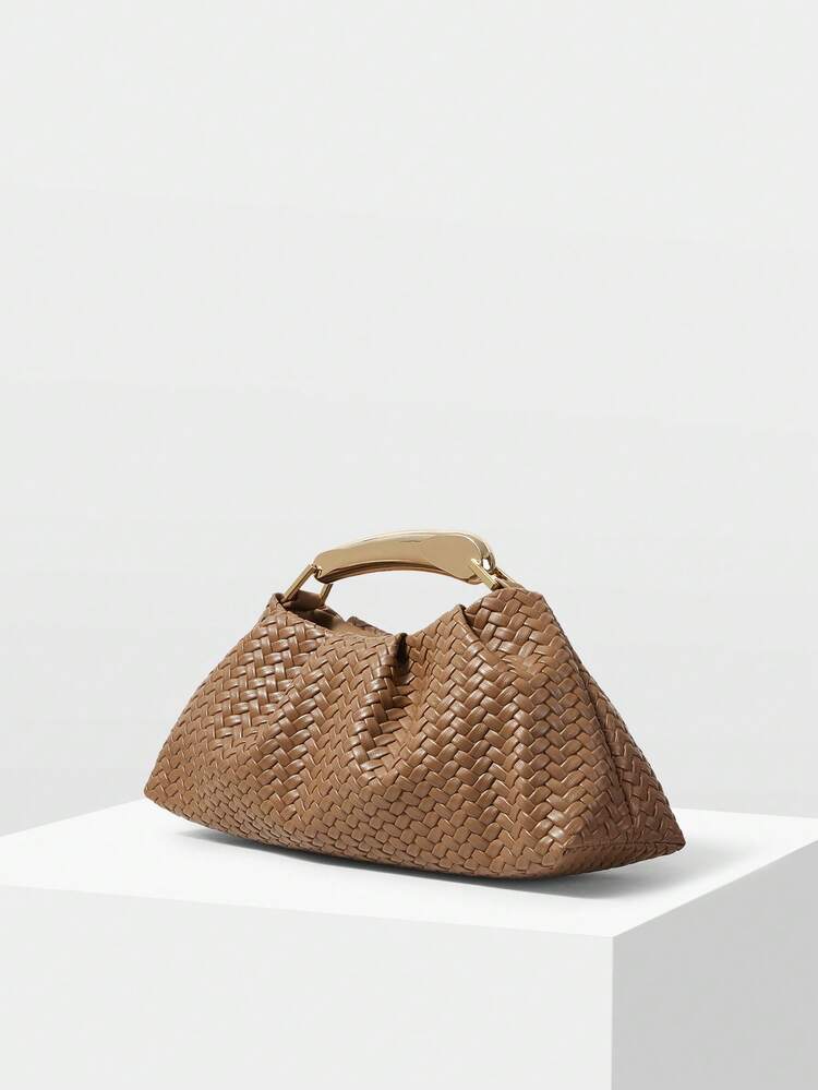 LADIES PU WOVEN EMBOSSED, FINE HARDWARE, HANDBAG