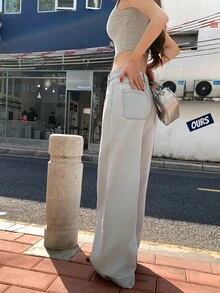 DAZY Quần jean denim nữ dáng rộng, đã qua xử lý, phong cách đường phố - Màu xanh lam - Xem 7