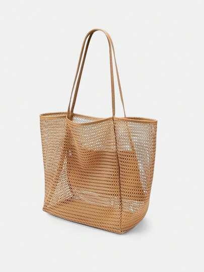Lumivelle Large Capacity Beach Travel Bag | Women's Shoulder Bag, Women's Tote Bag, Beach Mesh Tote Bag, Women's Foldable Shoulder Bag, Travel Bag Beach Nylon Mesh Tote Bag, Casual Tote Bag Hobo Women's Foldable Shoulder Bag , Beach Bag , Office
