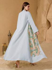 定制装饰拼接女士宽松时尚优雅两件套 - 藍色 - 查看 2