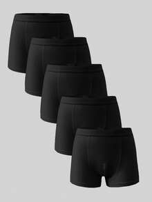 5pcs/Pack Boys' Black Casual Boxer Briefs - Grey - View 9