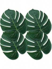 Artificial Palm Leaves, Large Leaf Placemats, Green Palm Leaf Party Decorations, Tropical Table Decor, Hawaiian Leaf Decorations, Wildlife Leaf Decorations, Artificial Plants - Green - View 8