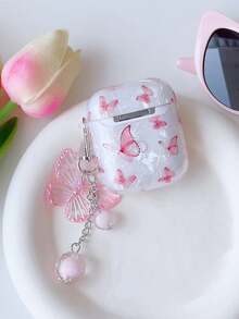 1 chiếc ốp tai nghe họa tiết bướm hồng chủ đề Valentine, ốp tai nghe dễ thương và nữ tính, ốp tai nghe hình bướm ngọt ngào và cá tính theo phong cách Y2K, tương thích với tai nghe 1/2/3/4. - Hồng - Xem 2