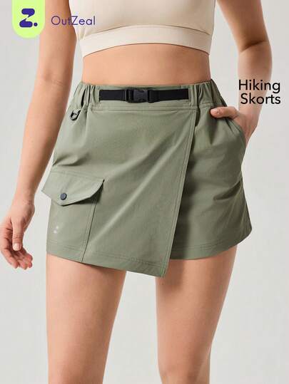 OutZeal Women Sports Skorts Hiking Camping Adjustable Belt Cargo Pocket Active Bottoms