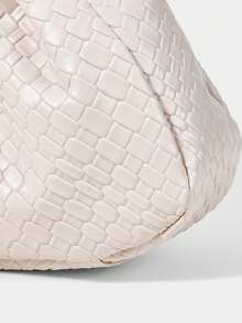 SHECARRY Bolso de mano de material tejido con relieve dorado plisado de moda para mujer, para fiestas y Año Nuevo - Albaricoque - Ver 7