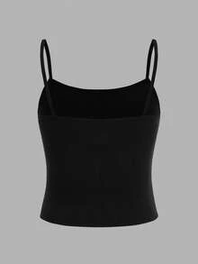 SHEIN Girlism 随机6件，赠送2件少女简约舒适褶皱吊带背心两件套，黑白两色，细肩带设计，饰有黑白星形图案，柔软舒适，2026春夏新款时尚上衣，适合母亲节、毕业季等场合，春夏日常、外出、度假、节日穿着，时尚少女，休闲穿着，新款，返校季、休闲、开学季等场合。 - 彩色 - 查看 8