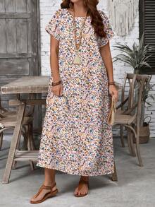 EMERY ROSE Đầm họa tiết hoa màu nước hồng tối giản, phong cách thường ngày, đa năng dành cho nữ, phù hợp cho mùa xuân/hè và thu, trang phục mùa thu cho nữ, đầm thường ngày cho nữ, đầm thanh lịch cho nữ, đầm hè cho nữ, đầm nghỉ dưỡng cho nữ, đầm hoa dại cho nữ, đầm thường ngày cho nữ, đầm mùa xuân cho nữ - Nhiều màu - Xem 7