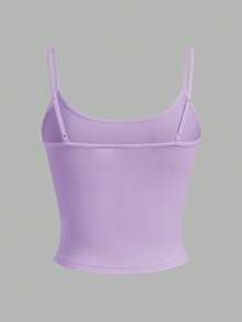 SHEIN EZwear 4件套女士紫色、粉色、黄色、白色紧身露脐休闲背心，适合夏季穿着 - 彩色 - 查看 6