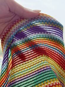 SHEIN Tween Girls' Casual Everyday Vacation Striped Knit Backless Bow Halter Beach Vacation Style Sleeveless Tank Top - Green - View 5